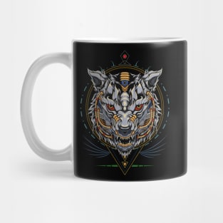 Wolf mecha illustration Mug